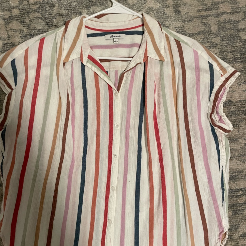 Madewell Stripe Multi-Color Button Down - image 1